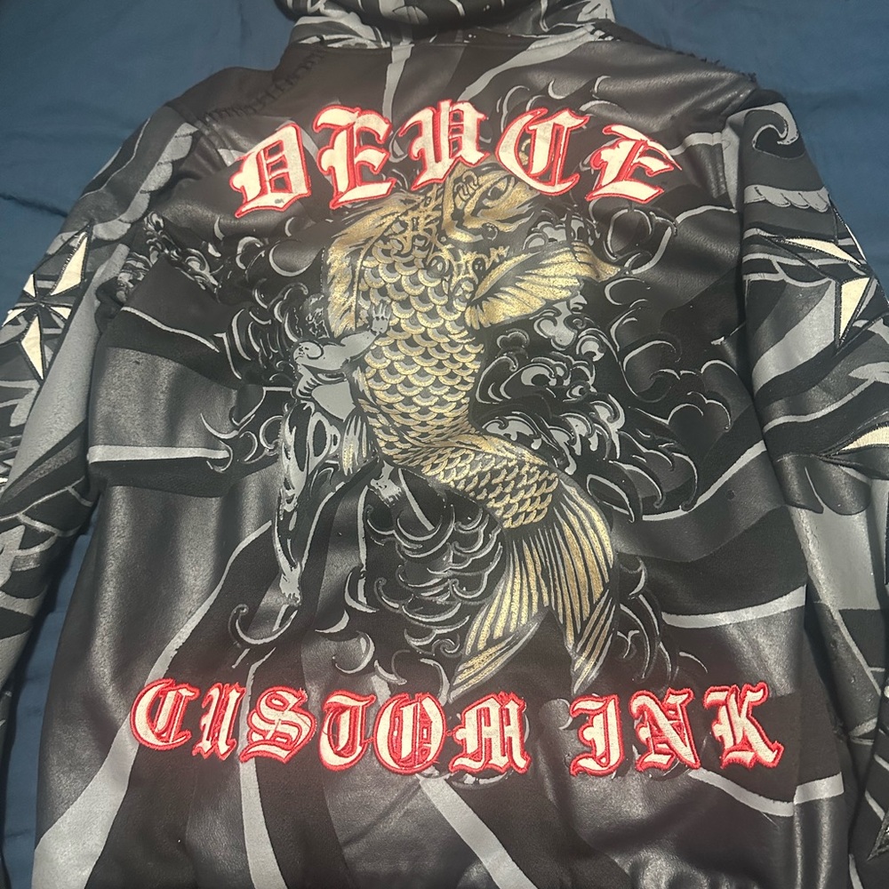 Men's Dussault Golden Koi Hoodie L Discontinued Collectors Rare